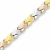 Thumbnail Image 1 of 10K Tri-Tone Gold "X" Bracelet