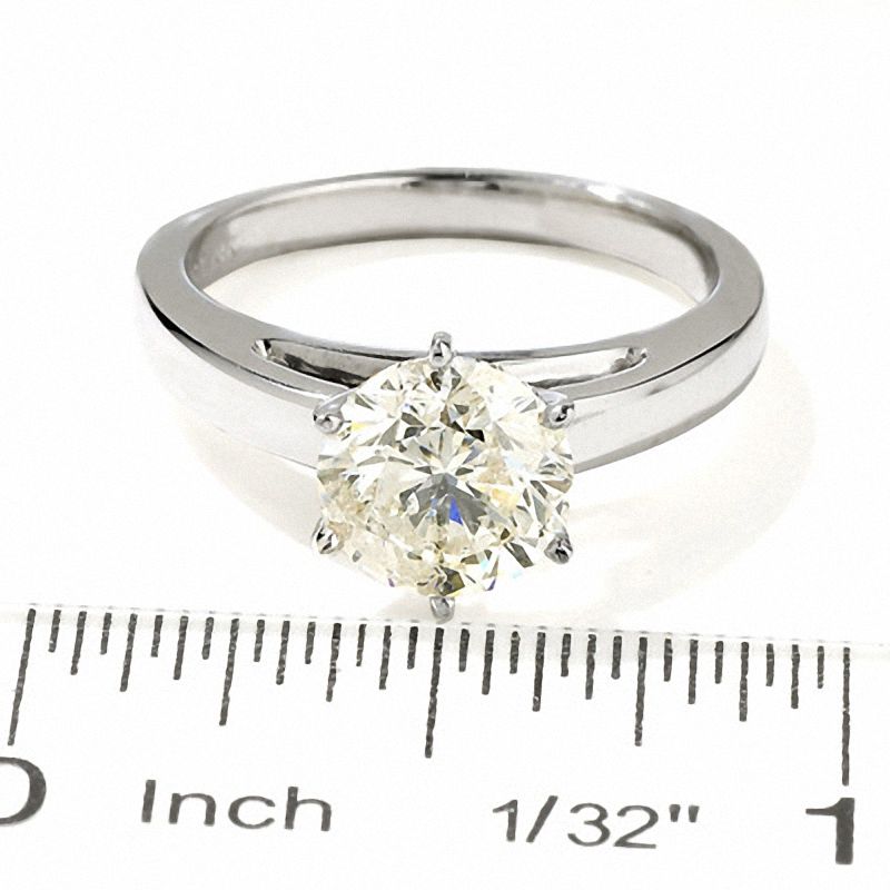 Main Image 3 of 2 CT. Certified Diamond Solitaire Engagement Ring in 14K White Gold (J/I2)