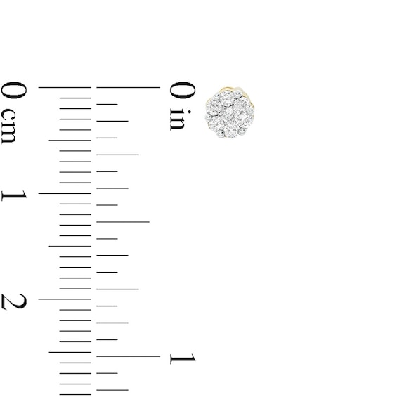 1/ CT. T.w. Diamond Flower Earrings in 14K Gold