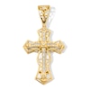 Thumbnail Image 1 of 1/2 CT. T.W. Diamond Lattice Cross Necklace Charm in 10K Gold