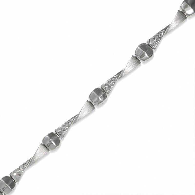 Main Image 1 of 10K White Gold Twist Bar Stampato Bracelet
