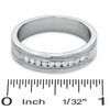 Thumbnail Image 2 of Men's 1/4 CT. T.W. Diamond Channel Milgrain Band in 14K White Gold