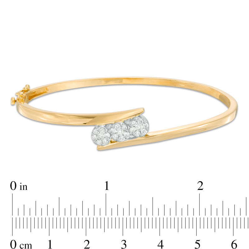 1 2 CT. T.W. Endless Diamond Three Stone Bangle in 14K Gold Zales