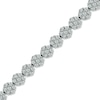 Thumbnail Image 0 of 5 CT. T.W. Multi-Diamond Graduated Flower Bracelet in 14K White Gold