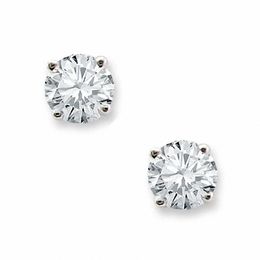 Diamond Studs Earrings Zales T W Diamond Solitaire Stud Earrings In 14k White Gold