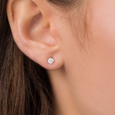3 8 CT. T.W. Diamond Solitaire Stud Earrings in 14K White Gold J