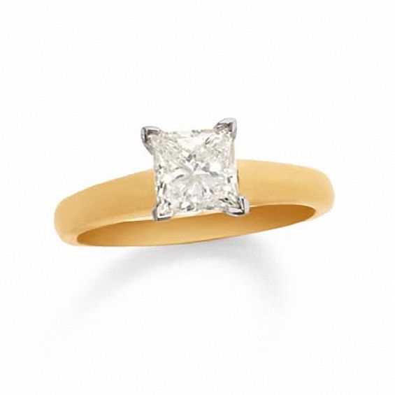 3/4 CT. T.w. Certified Princess-Cut Diamond Solitaire Engagement Ring in 18K Gold