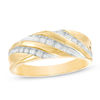 Thumbnail Image 2 of 3/4 CT. T.W. Diamond Bypass Slant Wedding Ensemble in  14K Gold - Size 7 and 10