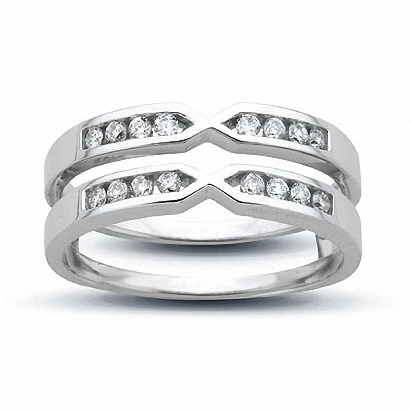 Main Image 1 of 1/4 CT. T.W. Channel-Set Diamond Solitaire Enhancer in 14K White Gold
