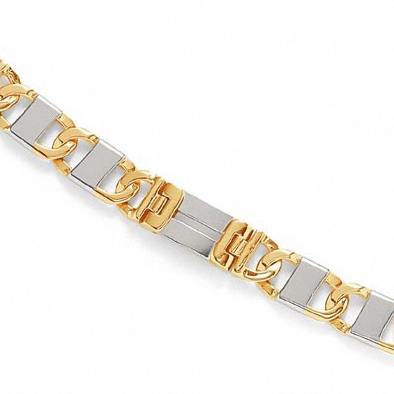 Figaro Necklace In 14K Two-Tone Gold - 22