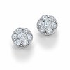 Thumbnail Image 1 of 1 CT. T.W. Diamond Cluster Flower Stud Earrings in 14K White Gold