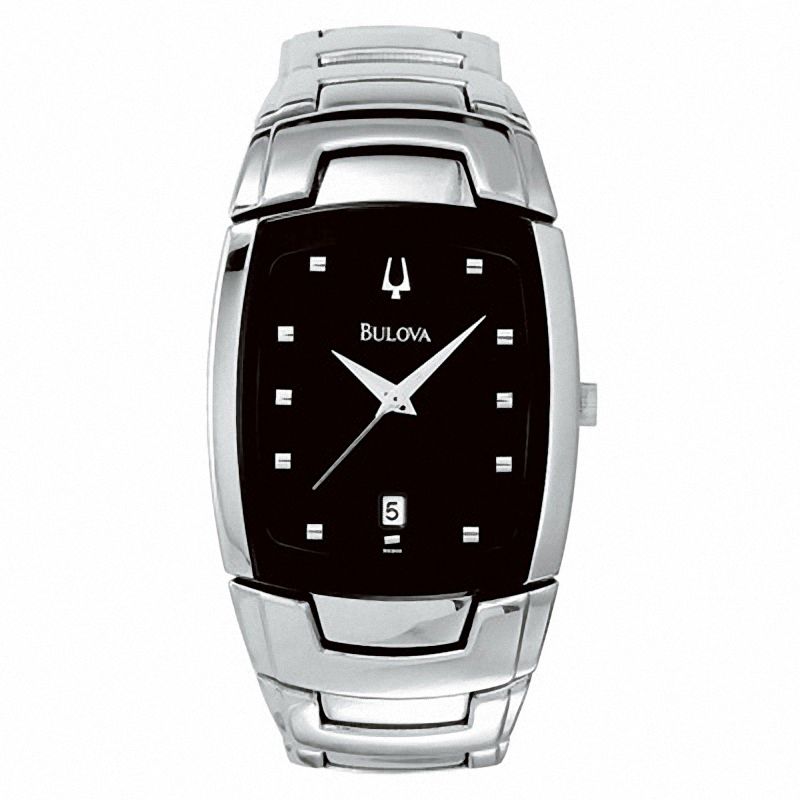 Main Image 1 of Men's Bulova Watch With Tonneau Black Dial (Model: 96G46)