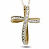 Thumbnail Image 0 of 1/8 CT. T.W. Diamond Loop Cross Pendant in 10K Gold