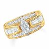 Thumbnail Image 0 of 3 CT. T.W. Marquise Diamond Cathedral Bridge Ring in 14K Gold