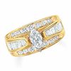 Thumbnail Image 1 of 3 CT. T.W. Marquise Diamond Cathedral Bridge Ring in 14K Gold