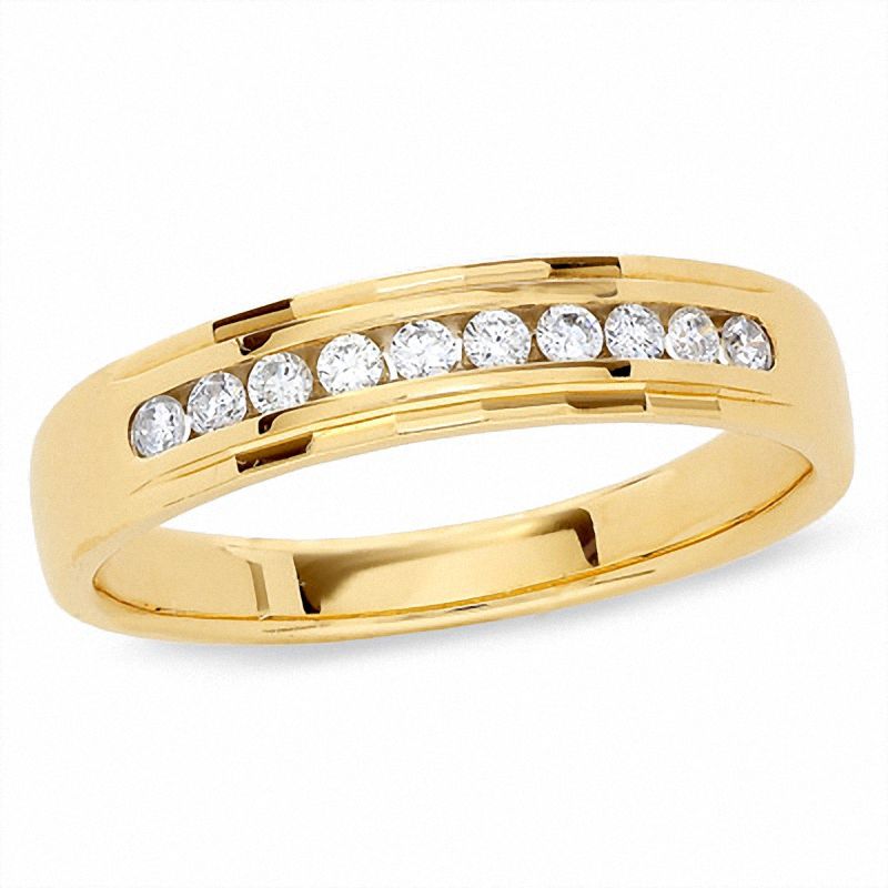 Main Image 1 of 1/4 CT. T.W. Diamond Channel Set Wedding Band in 14K Gold
