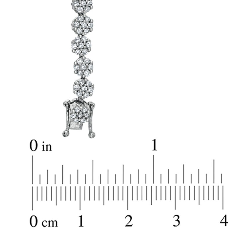 Main Image 3 of 2 CT. T.W. Diamond Flower Bracelet in 14K White Gold