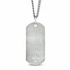 Thumbnail Image 0 of Men's Stainless Steel Dog Tag Pendant on a Bead Chain with Diamond Accent Cross