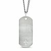 Thumbnail Image 1 of Men's Stainless Steel Dog Tag Pendant on a Bead Chain with Diamond Accent Cross