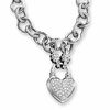 Thumbnail Image 1 of 1/4 CT. T.W. Diamond Heart Link Necklace in Sterling Silver
