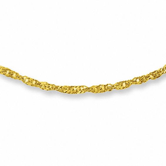 Ladies' 1.2mm Singapore Chain Necklace in 14K Gold - 16"