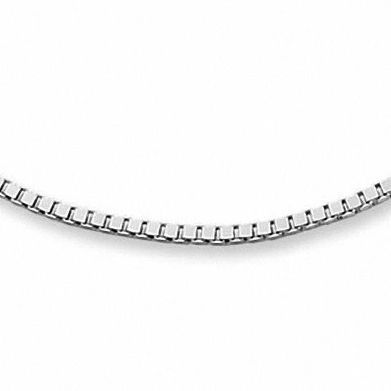 Ladies' 0.95mm Box Chain Necklace In 14K White Gold - 18