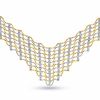 Thumbnail Image 1 of 10K Two-Tone Gold Graduated Bead Chevron Necklace