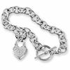 Thumbnail Image 1 of 1/4 CT. T.W. Diamond Heart Charm Bracelet in Sterling Silver