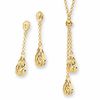 Thumbnail Image 1 of 10K Gold Teardrop Necklace and Earrings Boxed Set - 17"
