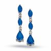 Thumbnail Image 1 of Pear-Shaped and Marquise Blue Sapphire Dangle Earrings in 10K White Gold with Diamond Accents