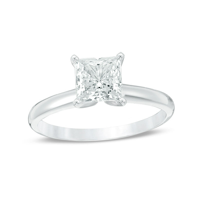 0.40 Carat Princess Cut Diamond Three Stone Engagement Ring In White G –  shygems.com