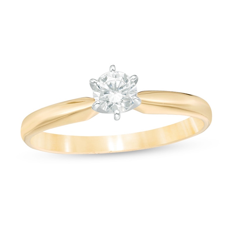 Main Image 1 of 1/3 CT. Diamond Solitaire Engagement Ring in 14K Gold (I/I2)