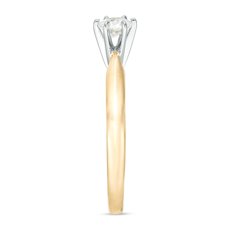 Main Image 4 of 1/3 CT. Diamond Solitaire Engagement Ring in 14K Gold (I/I2)