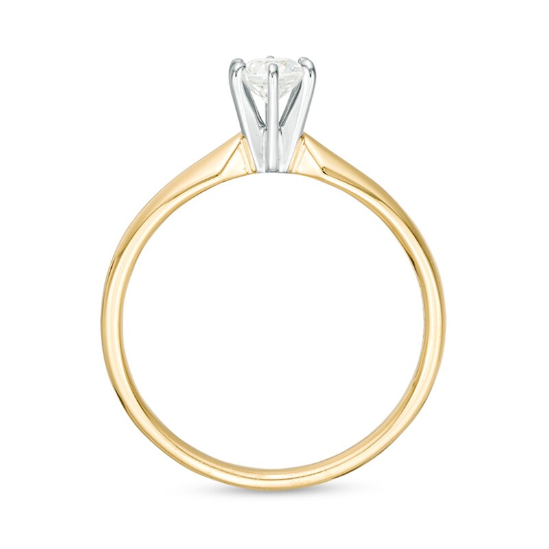 Main Image 5 of 1/3 CT. Diamond Solitaire Engagement Ring in 14K Gold (I/I2)