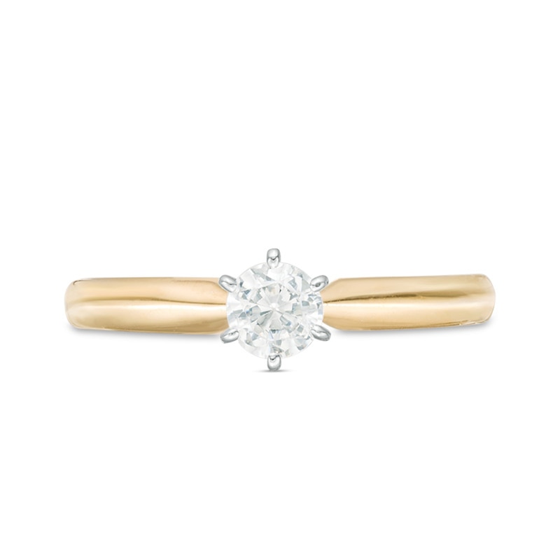 Main Image 6 of 1/3 CT. Diamond Solitaire Engagement Ring in 14K Gold (I/I2)
