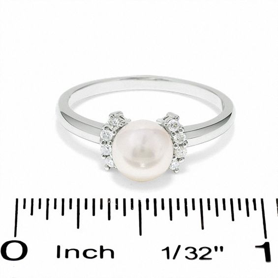 Blue LagoonÂ® by Mikimoto Akoya Cultured Pearl Ring in 14K White Gold with Diamond Accents