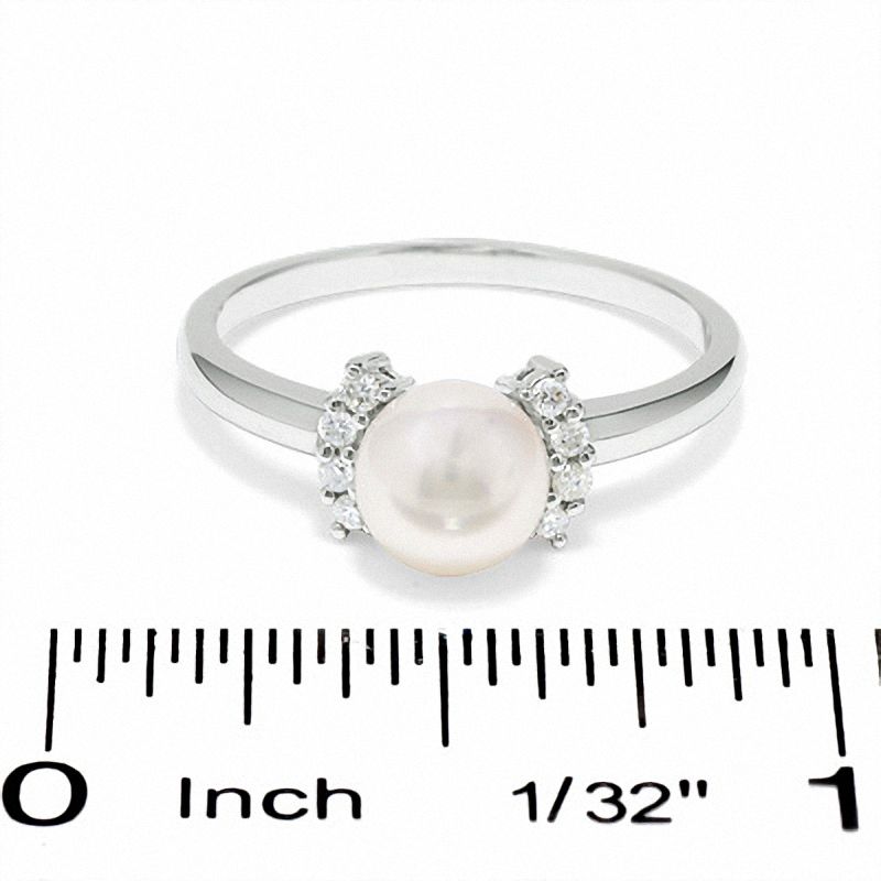 Main Image 3 of Blue Lagoon® by Mikimoto Akoya Cultured Pearl Ring in 14K White Gold with Diamond Accents