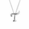 Thumbnail Image 0 of Initial "T" Pendant on Chain in Sterling Silver - 18"