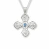 Thumbnail Image 1 of Etruscan Blue Topaz Cross Pendant in Sterling Silver