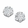 Thumbnail Image 1 of 1/3 CT. T.W. Multi-Diamond Flower Stud Earrings in 10K White Gold