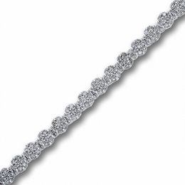 Diamond Bracelets Zales T W Diamond Flower Bracelet In 14k White Gold