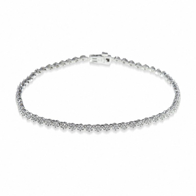 1 Carat Diamond Tennis Bracelet with 167 Diamonds 18cm in Sterling Sil –  Grahams Jewellers