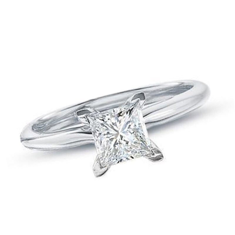 Main Image 1 of 2 CT. Certified Princess-Cut Diamond Solitaire Engagement Ring in 14K White Gold