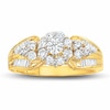 Thumbnail Image 0 of 1 CT. T.W. Diamond Cluster Ring in 10K Gold with Baguette Diamond Accents