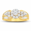 Thumbnail Image 1 of 1 CT. T.W. Diamond Cluster Ring in 10K Gold with Baguette Diamond Accents