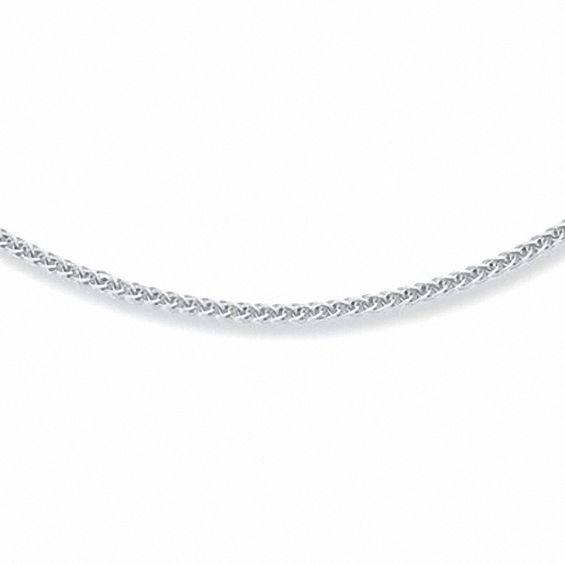 Ladies' 1.0mm Square Wheat Chain Necklace in 14K White Gold