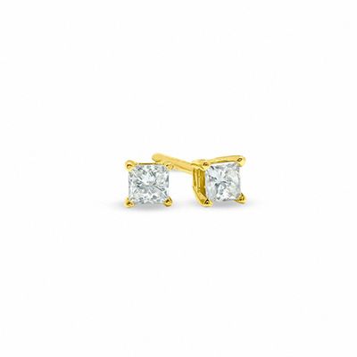 1/5 CT. T.W. Princess-Cut Diamond Solitaire Stud Earrings in 14K Gold