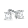 Thumbnail Image 1 of 1/5 CT. T.W. Princess-Cut Diamond Solitaire Stud Earrings in 14K White Gold (J/I3)