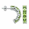 Thumbnail Image 1 of Sterling Silver Oval Peridot Half Hoop Earrings