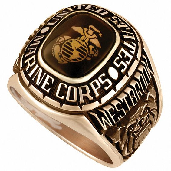 your customize zales own ring Laser Men's ArtCarved Ring Military by Apollo Vue 10K Gold